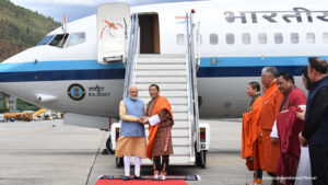 Leaders of India and Bhutan signing the 1949 Treaty of Peace and Friendship